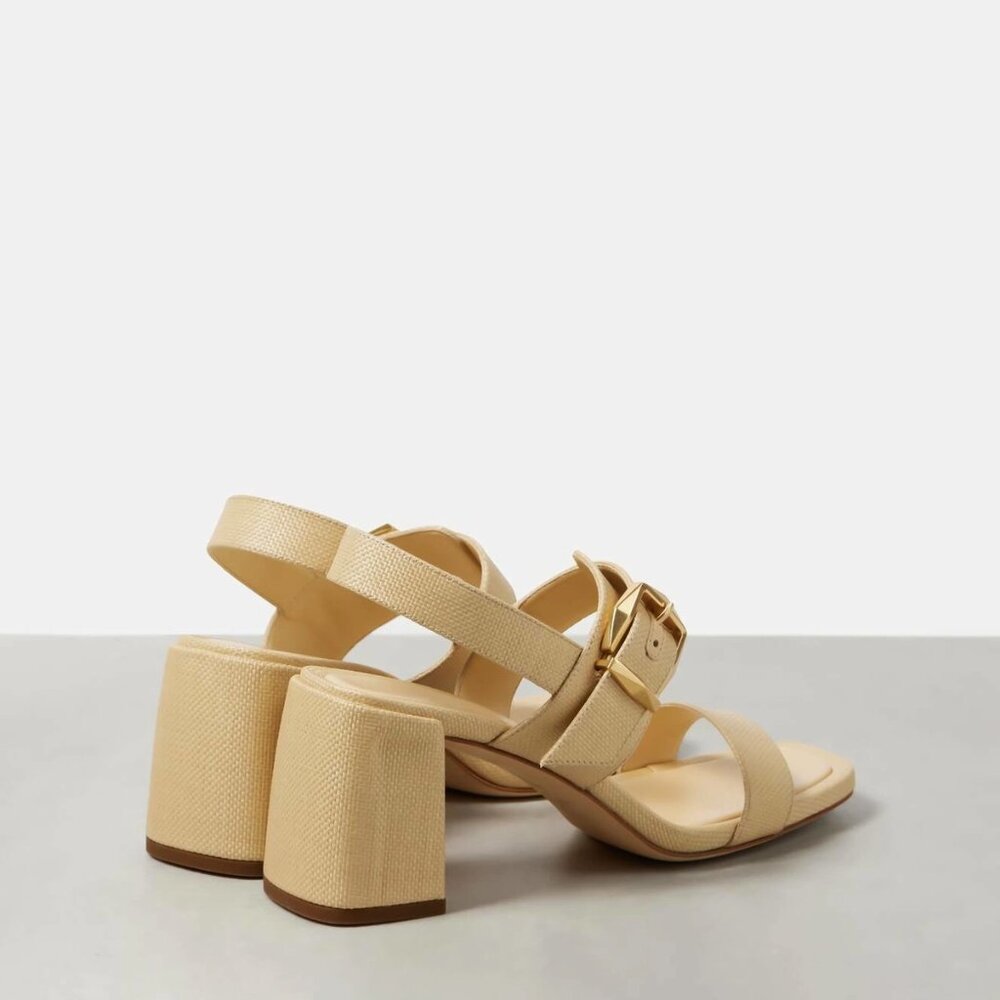 NEW Jimmy Choo Hawke 70 Block Heel Sandals in Natural/Gold sizes 35.5, 37.5 $895 - Picture 2 of 16